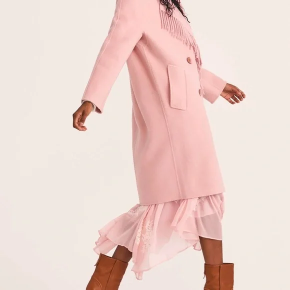 NWT LoveShackFancy beautiful knee-length, 100% cashmere coat - Picture 3 of 9